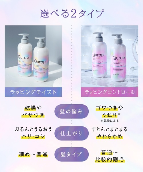 Qurap(キュラップ)の「Qurap キュラップ ラッピング シャンプー 詰め替え(シャンプー・レディース・ラッピングモイスト/ラッピングコントロール・FREE)」の4枚目の写真