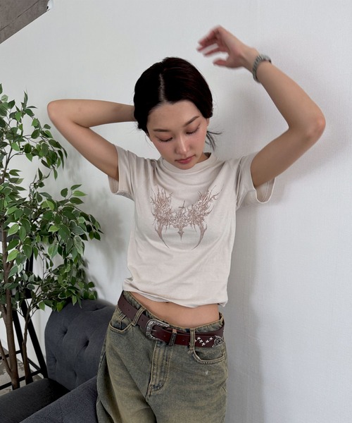 セール】[2025SS]Y2Kエンジェルウィングデザイン半袖Tシャツ（T
