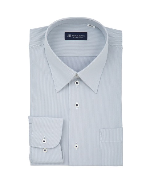 TOKYO SHIRTS(トウキョウシャツ)の「形態安定ノーアイロン レギュラー 長袖ストレッチビジネスワイシャツ(ビジネスシャツ・メンズ・ブルー・首回り37cm-裄丈80cm/首回り39cm-裄丈80cm/首回り39cm-裄丈84cm/首回り41cm-裄丈82cm/首回り41cm-裄丈86cm/首回り42cm-裄丈82cm/首回り42cm-裄丈86cm/首回り43cm-裄丈82cm/首回り43cm-裄丈86cm)」の1枚目の写真