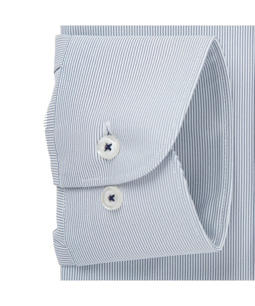 TOKYO SHIRTS(トウキョウシャツ)の「形態安定ノーアイロン レギュラー 長袖ストレッチビジネスワイシャツ(ビジネスシャツ・メンズ・ブルー・首回り37cm-裄丈80cm/首回り39cm-裄丈80cm/首回り39cm-裄丈84cm/首回り41cm-裄丈82cm/首回り41cm-裄丈86cm/首回り42cm-裄丈82cm/首回り42cm-裄丈86cm/首回り43cm-裄丈82cm/首回り43cm-裄丈86cm)」の3枚目の写真