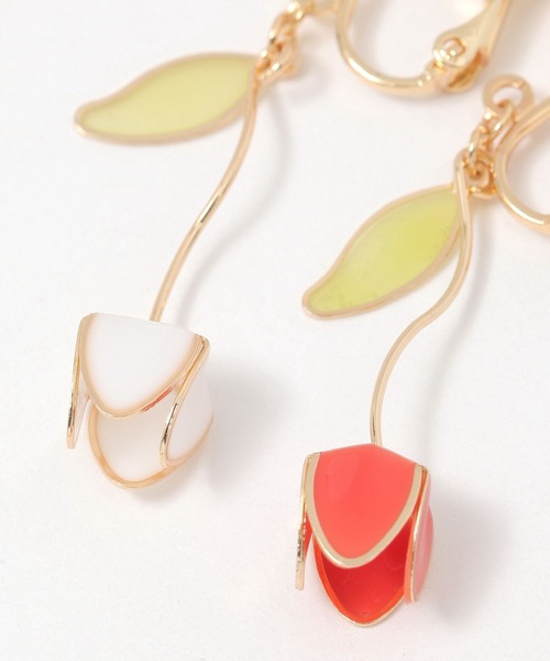 GLOBAL WORK（グローバルワーク）の「チューリップイヤリング/325835（イヤリング・レディース・ライトピンク/ホワイト・FREE）」の4枚目の写真