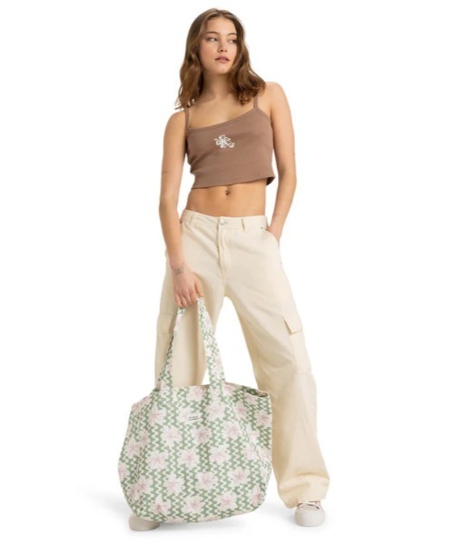 ROXY（ロキシー）の「ANTI BAD VIBES PRINT/ロキシーボタニカル柄トートバッグ（トートバッグ・レディース・グリーン・FREE）」の12枚目の写真