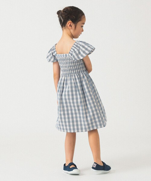 B:MING by BEAMS（ビーミングバイビームス）の「チェック シャーリング ワンピース 2025SS（100～140cm）（ワンピース・キッズ・ブルー/レッド・100/110/120/130/140）」の14枚目の写真