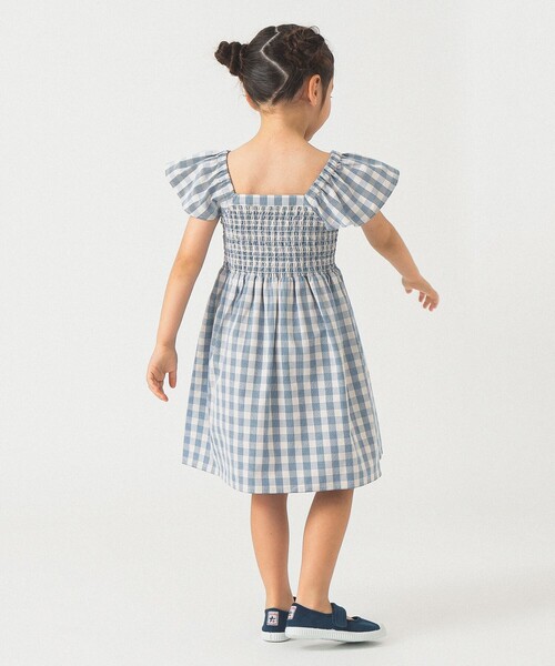 B:MING by BEAMS（ビーミングバイビームス）の「チェック シャーリング ワンピース 2025SS（100～140cm）（ワンピース・キッズ・ブルー/レッド・100/110/120/130/140）」の15枚目の写真