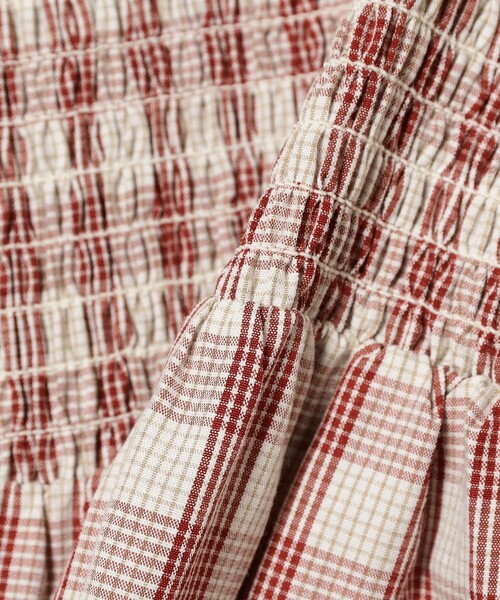 B:MING by BEAMS（ビーミングバイビームス）の「チェック シャーリング ワンピース 2025SS（100～140cm）（ワンピース・キッズ・ブルー/レッド・100/110/120/130/140）」の21枚目の写真