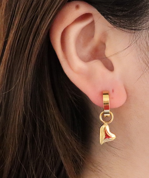 VATSURICA(バツリカ)の「〈VATSURICA〉金属アレルギー対応 / サージカルステンレス / ハート フープ ワンタッチイヤリング(イヤリング・レディース・ゴールド/シルバー・FREE)」の6枚目の写真