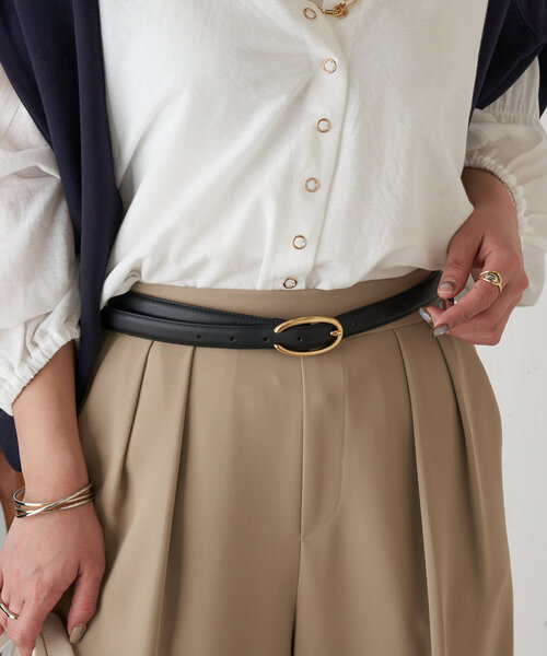 Jena espace merveilleux（ジェナ　エスパスメルヴェイユ）の「オーバルバックルベルト（ベルト・レディース・ブラウン/イエロー/ブラック・FREE）」の9枚目の写真