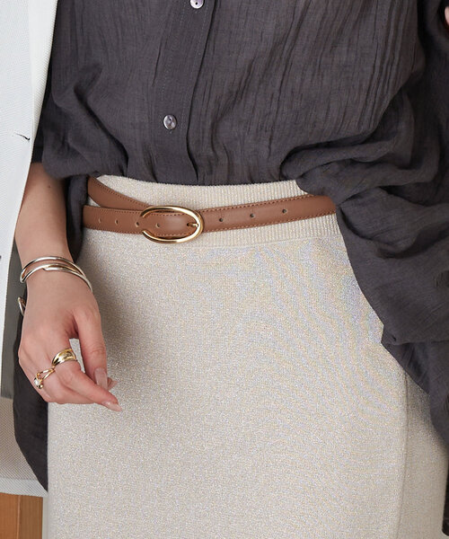 Jena espace merveilleux（ジェナ　エスパスメルヴェイユ）の「オーバルバックルベルト（ベルト・レディース・ブラウン/イエロー/ブラック・FREE）」の4枚目の写真