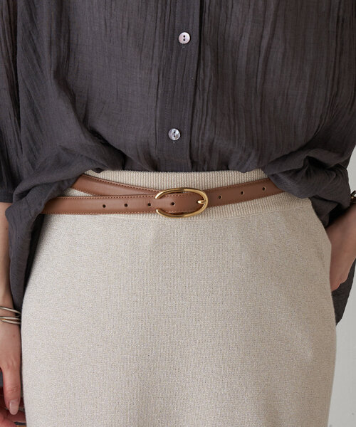 Jena espace merveilleux（ジェナ　エスパスメルヴェイユ）の「オーバルバックルベルト（ベルト・レディース・ブラウン/イエロー/ブラック・FREE）」の5枚目の写真