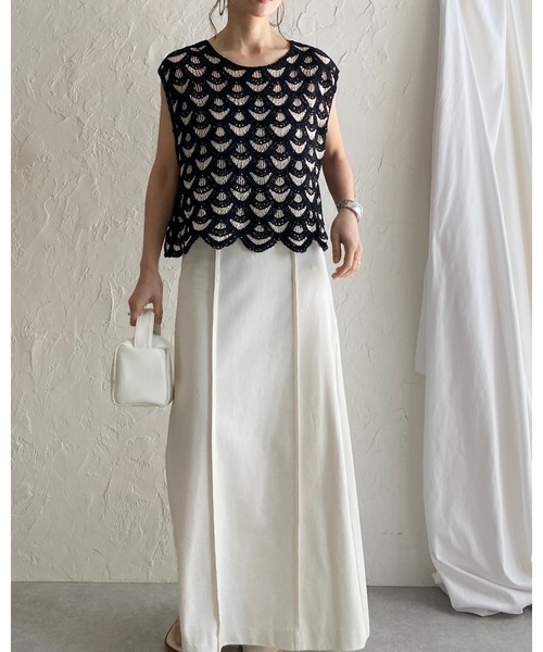 Rozen Kavalier / 刺繍ショートベスト  黒 H-25-05-19-057-OO-TO-KB-ZH セール】ショート丈トーションレースかぎ編みクロシェベスト