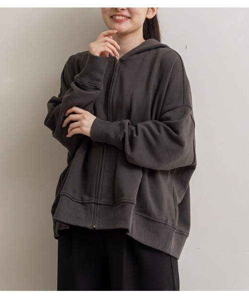 SETENS（セテンス）の「【ZOZO限定発売】【SETENS/セテンス】ジップアップスウェットパーカー（パーカー・レディース・ホワイト/ライトベージュ/チャコールグレー・F）」の11枚目の写真