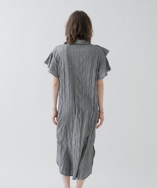 cloenc（クロエンス）の「【手洗い可】フリルワッシャーワンピース（ワンピース・レディース・ブラック/ダークグレー・02/01）」の9枚目の写真