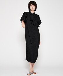 【手洗い可】フリルワッシャーワンピース