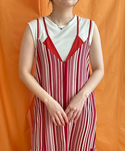 【美品】　JUST FEMALE ストライプキャミワンピース SLOBE IENA ワンピース 【JUST FEMALE/ジャストフィーメイル