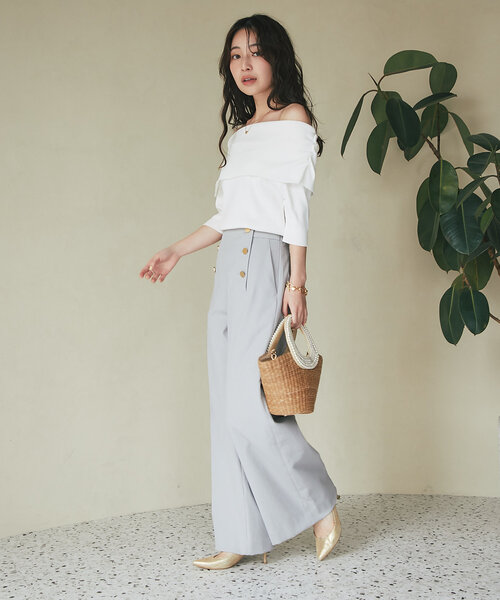 セール】【最強美人見え】クールタッチUVオフショルリブニット（ニット