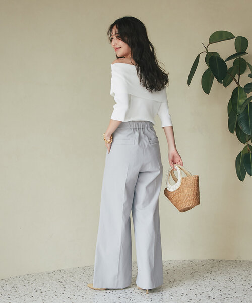 セール】【最強美人見え】クールタッチUVオフショルリブニット（ニット