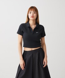 ナイキ スポーツウェア エッセンシャル ウィメンズ ショートスリーブ ポロ トップ / Nike Sportswear Essential Women's Short-Sleeve Polo Top DV7885-010 Black