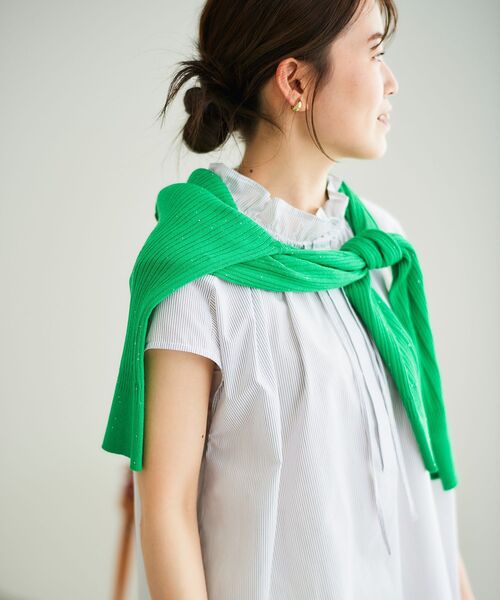 le.coeur blanc(ルクールブラン)の「ストライプフリルカラーブラウス(シャツ/ブラウス・レディース・ホワイト系その他/ブルー系その他2・38)」の7枚目の写真