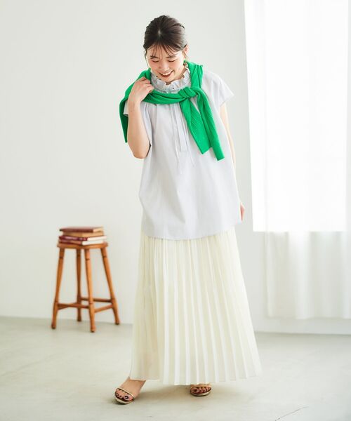 le.coeur blanc(ルクールブラン)の「ストライプフリルカラーブラウス(シャツ/ブラウス・レディース・ホワイト系その他/ブルー系その他2・38)」の13枚目の写真