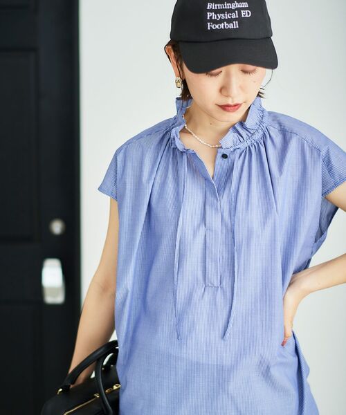 le.coeur blanc(ルクールブラン)の「ストライプフリルカラーブラウス(シャツ/ブラウス・レディース・ホワイト系その他/ブルー系その他2・38)」の17枚目の写真