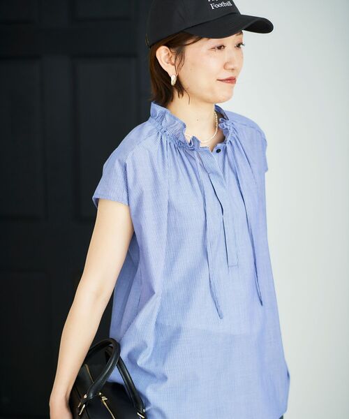 le.coeur blanc(ルクールブラン)の「ストライプフリルカラーブラウス(シャツ/ブラウス・レディース・ホワイト系その他/ブルー系その他2・38)」の21枚目の写真