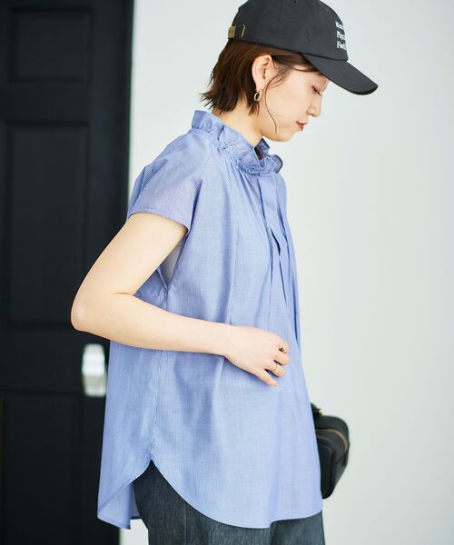 le.coeur blanc(ルクールブラン)の「ストライプフリルカラーブラウス(シャツ/ブラウス・レディース・ホワイト系その他/ブルー系その他2・38)」の22枚目の写真