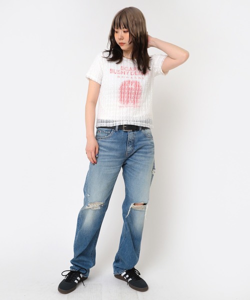 RNA（アールエヌエー）の「R4345 ダメージタイトストレート（デニムパンツ・レディース・ブラック/インディゴブルー・SMALL/MEDIUM）」の20枚目の写真