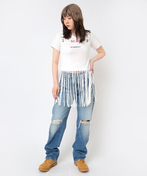 RNA（アールエヌエー）の「R4345 ダメージタイトストレート（デニムパンツ・レディース・ブラック/インディゴブルー・SMALL/MEDIUM）」の21枚目の写真