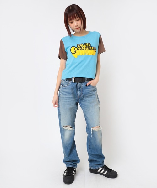 RNA（アールエヌエー）の「R4345 ダメージタイトストレート（デニムパンツ・レディース・ブラック/インディゴブルー・SMALL/MEDIUM）」の19枚目の写真