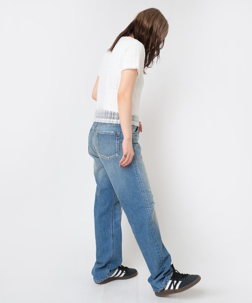 RNA（アールエヌエー）の「R4345 ダメージタイトストレート（デニムパンツ・レディース・ブラック/インディゴブルー・SMALL/MEDIUM）」の22枚目の写真