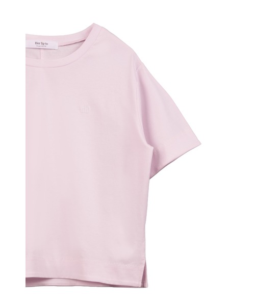 Her lip to（ハーリップトゥー）の「Trois Silky Cotton Tee（Tシャツ/カットソー・レディース・ブラック/ホワイト/ピンク系・FREE）」の5枚目の写真
