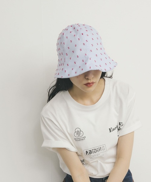 KBF（ケイビーエフ）の「刺繍チェックチューリップHAT（ハット・レディース・ブルー系その他/ブラック系その他・ONE）」の16枚目の写真