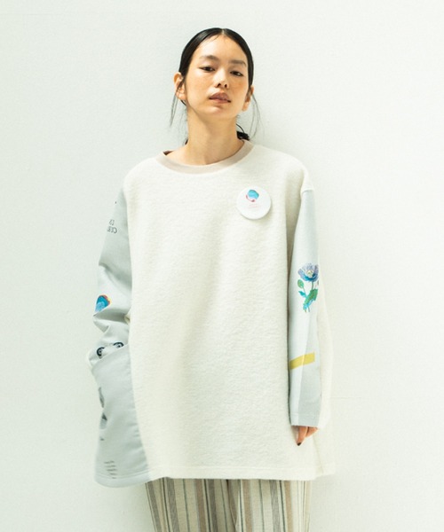 STOF（ストフ）の「STOF/ストフ/FLAGMENTS MIX PULLOVER（Tシャツ/カットソー・メンズ・ホワイト/ブラック・FREE）」の2枚目の写真