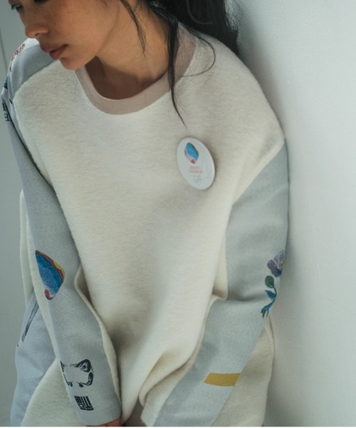 STOF（ストフ）の「STOF/ストフ/FLAGMENTS MIX PULLOVER（Tシャツ/カットソー・メンズ・ホワイト/ブラック・FREE）」の4枚目の写真