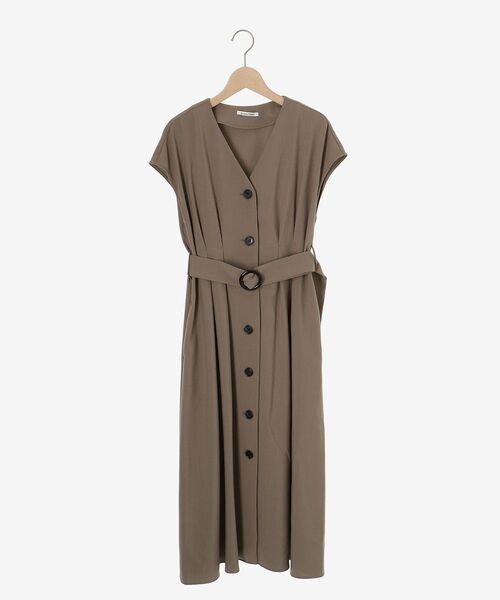 le.coeur blanc（ルクールブラン）の「《WEB限定アイテム》リネンライクフロントボタンワンピース（ワンピース・レディース・ベージュ/モカ/ブラック/チャコールグレー・36/38）」の5枚目の写真