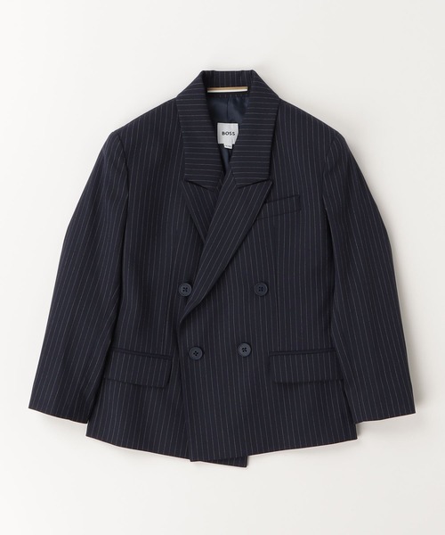 BOSS(ボス)の「キッズ ストライプ ストレッチド ダブルブレスト スーツジャケット(テーラードジャケット・キッズ・ダークブルー・150/140/125/114)」の6枚目の写真