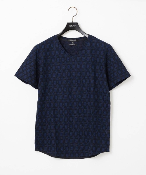 MICHEL KLEIN HOMME (ミッシェルクランオム)の「《日本製》リンクスVネック半袖カットソー(Tシャツ/カットソー・メンズ・ホワイト/カーキ/ネイビー・MEDIUM/LARGE/X-LARGE)」の3枚目の写真
