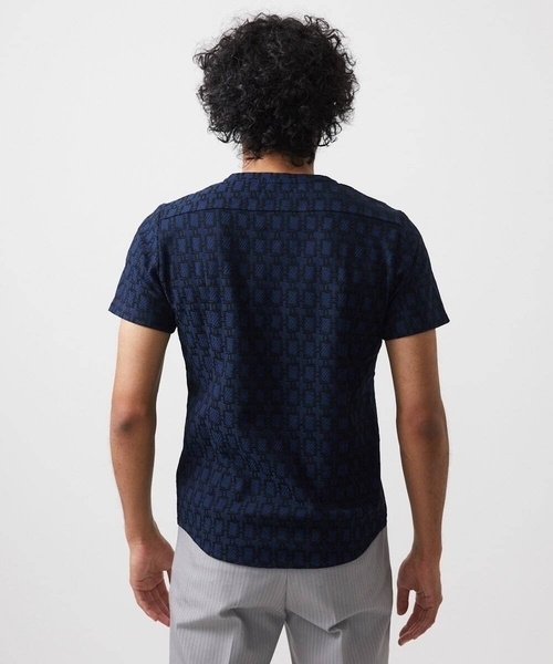 MICHEL KLEIN HOMME (ミッシェルクランオム)の「《日本製》リンクスVネック半袖カットソー(Tシャツ/カットソー・メンズ・ホワイト/カーキ/ネイビー・MEDIUM/LARGE/X-LARGE)」の6枚目の写真