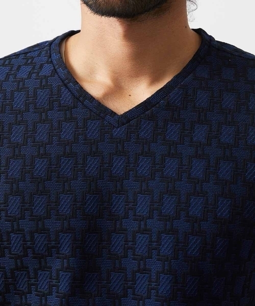 MICHEL KLEIN HOMME (ミッシェルクランオム)の「《日本製》リンクスVネック半袖カットソー(Tシャツ/カットソー・メンズ・ホワイト/カーキ/ネイビー・MEDIUM/LARGE/X-LARGE)」の8枚目の写真