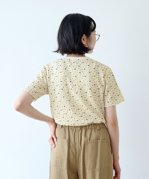 PAR ICI（パーリッシィ）の「USEDサーマル小花プリント ヘンリーネック