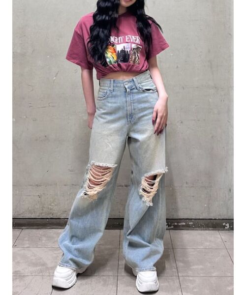 EVRIS（エヴリス）の「フロントフォトBIG Tシャツ（Tシャツ/カットソー・レディース・ブラック/ホワイト/レッド・FREE）」の7枚目の写真