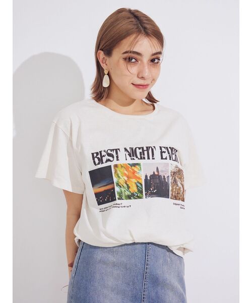 EVRIS（エヴリス）の「フロントフォトBIG Tシャツ（Tシャツ/カットソー・レディース・ブラック/ホワイト/レッド・FREE）」の10枚目の写真