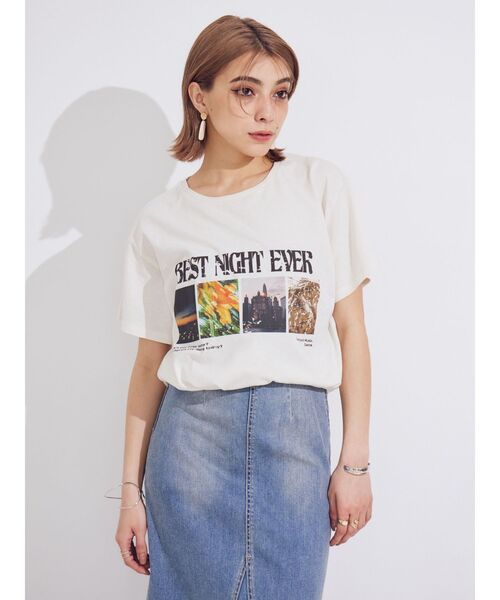 EVRIS（エヴリス）の「フロントフォトBIG Tシャツ（Tシャツ/カットソー・レディース・ブラック/ホワイト/レッド・FREE）」の11枚目の写真