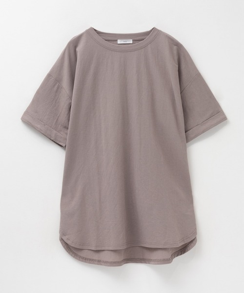 セール】NAVY SARARI チュニック丈Tシャツ【接触冷感】（Tシャツ
