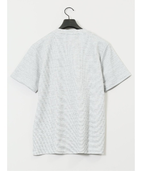 TAKA-Q（タカキュー）の「【ストレッチ】タカキュー ハイストレッチ メランジ Vネック 半袖 Tシャツ（Tシャツ/カットソー・メンズ・ホワイト×ブラック/ネイビー・MEDIUM/LARGE/X-LARGE）」の3枚目の写真