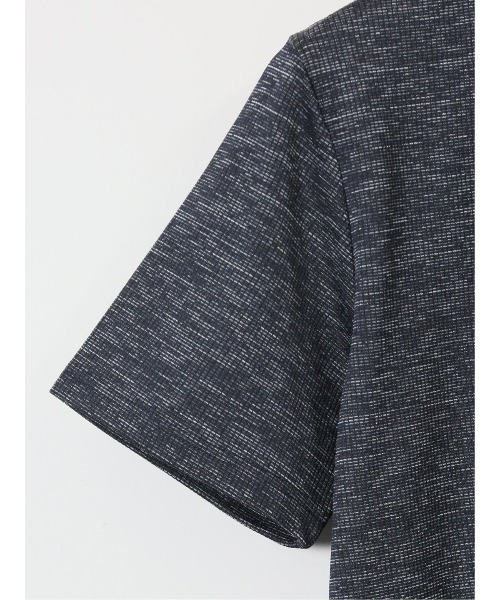 TAKA-Q（タカキュー）の「【ストレッチ】タカキュー ハイストレッチ メランジ Vネック 半袖 Tシャツ（Tシャツ/カットソー・メンズ・ホワイト×ブラック/ネイビー・MEDIUM/LARGE/X-LARGE）」の9枚目の写真