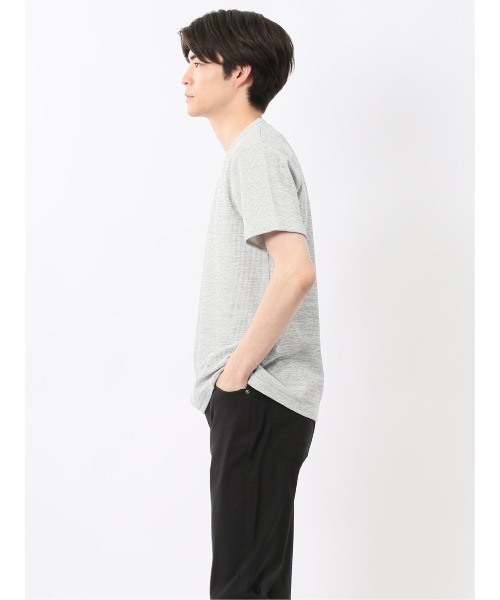 TAKA-Q（タカキュー）の「【ストレッチ】タカキュー ハイストレッチ メランジ Vネック 半袖 Tシャツ（Tシャツ/カットソー・メンズ・ホワイト×ブラック/ネイビー・MEDIUM/LARGE/X-LARGE）」の11枚目の写真