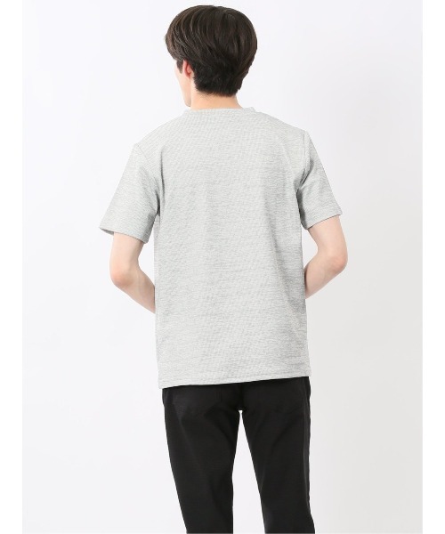 TAKA-Q（タカキュー）の「【ストレッチ】タカキュー ハイストレッチ メランジ Vネック 半袖 Tシャツ（Tシャツ/カットソー・メンズ・ホワイト×ブラック/ネイビー・MEDIUM/LARGE/X-LARGE）」の12枚目の写真
