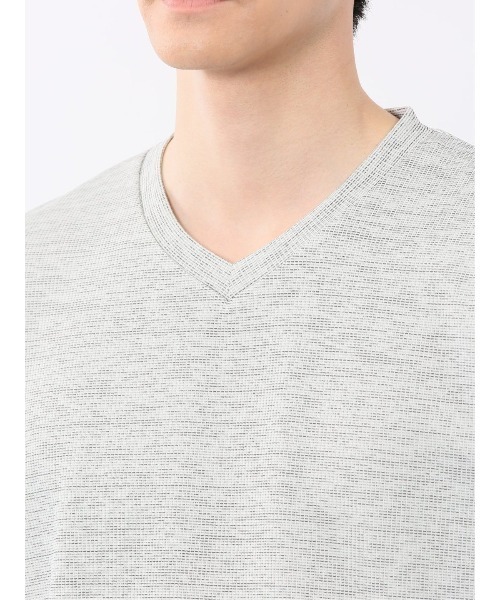 TAKA-Q（タカキュー）の「【ストレッチ】タカキュー ハイストレッチ メランジ Vネック 半袖 Tシャツ（Tシャツ/カットソー・メンズ・ホワイト×ブラック/ネイビー・MEDIUM/LARGE/X-LARGE）」の18枚目の写真