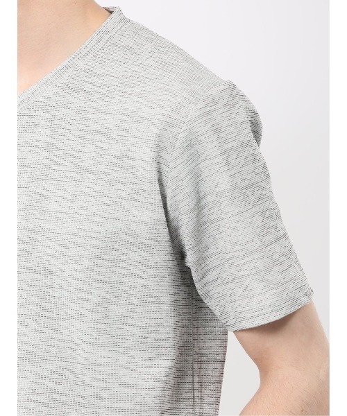 TAKA-Q（タカキュー）の「【ストレッチ】タカキュー ハイストレッチ メランジ Vネック 半袖 Tシャツ（Tシャツ/カットソー・メンズ・ホワイト×ブラック/ネイビー・MEDIUM/LARGE/X-LARGE）」の19枚目の写真